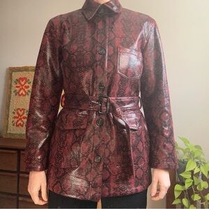 Women's Red Snake Print Jacket Size 4